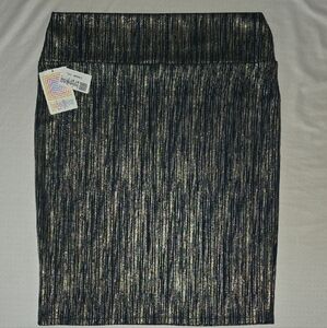 LuLaRoe Green and Gold Pencil Skirt for Cocktail